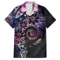 Polynesian Sunset Plumeria Family Matching Off Shoulder Maxi Dress and Hawaiian Shirt Galaxy Polynesian Tattoo