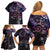 Polynesian Sunset Plumeria Family Matching Off Shoulder Short Dress and Hawaiian Shirt Galaxy Polynesian Tattoo