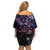 Polynesian Sunset Plumeria Family Matching Off Shoulder Short Dress and Hawaiian Shirt Galaxy Polynesian Tattoo