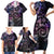 Polynesian Sunset Plumeria Family Matching Short Sleeve Bodycon Dress and Hawaiian Shirt Galaxy Polynesian Tattoo