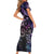 Polynesian Sunset Plumeria Family Matching Short Sleeve Bodycon Dress and Hawaiian Shirt Galaxy Polynesian Tattoo