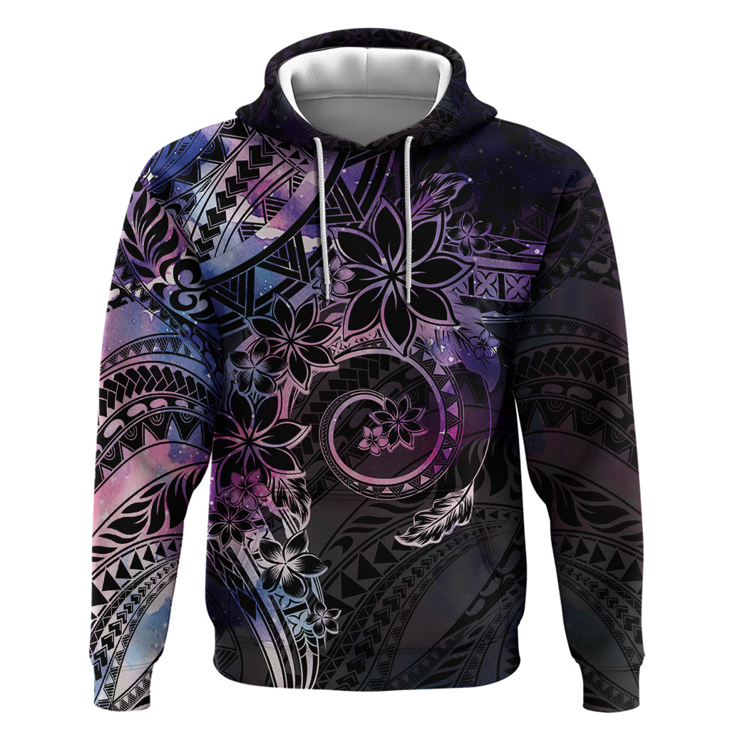 Polynesian Sunset Plumeria Hoodie Galaxy Polynesian Tattoo