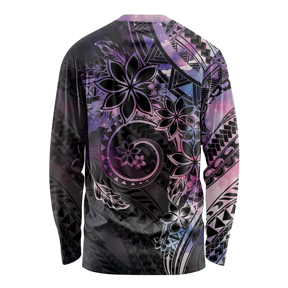 Polynesian Sunset Plumeria Long Sleeve Shirt Galaxy Polynesian Tattoo LT05 - Polynesian Pride