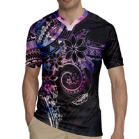 Polynesian Sunset Plumeria Rugby Jersey Galaxy Polynesian Tattoo