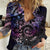 Polynesian Sunset Plumeria Women Casual Shirt Galaxy Polynesian Tattoo