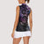 Polynesian Sunset Plumeria Women Sleeveless Polo Shirt Galaxy Polynesian Tattoo