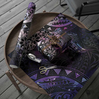 Polynesian Sunset Plumeria Wrapping Paper Galaxy Polynesian Tattoo - Polynesian Pride