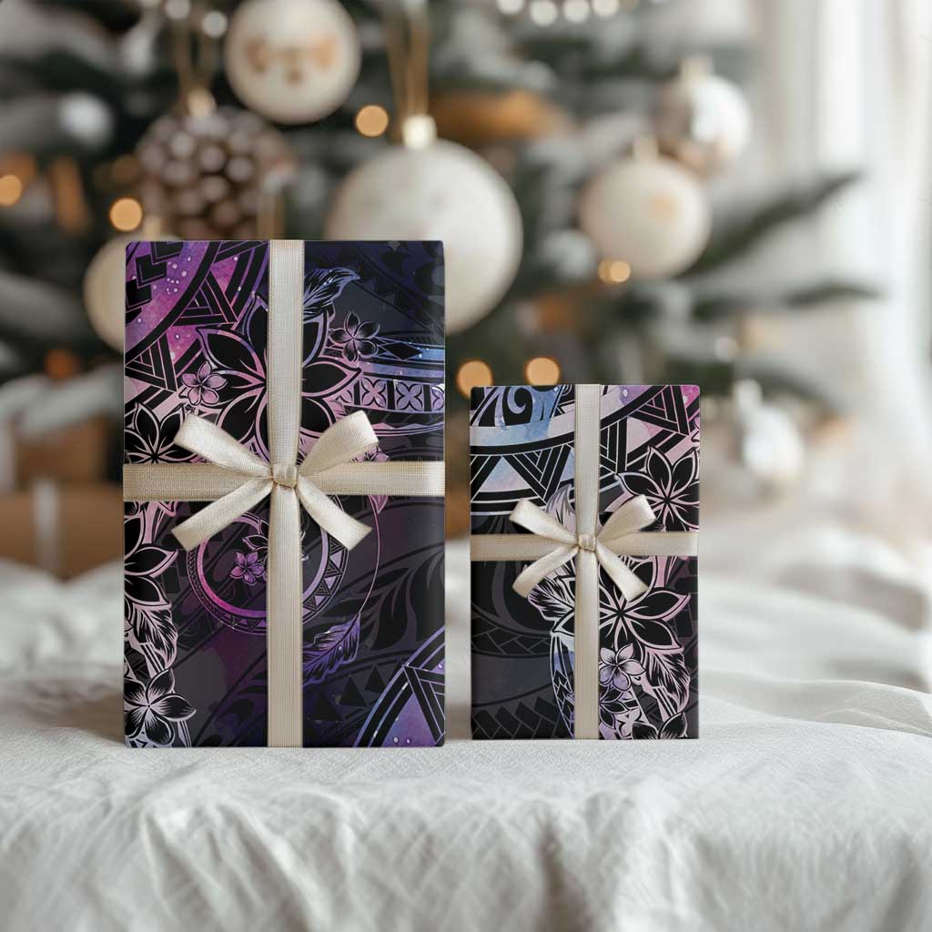 Polynesian Sunset Plumeria Wrapping Paper Galaxy Polynesian Tattoo - Polynesian Pride