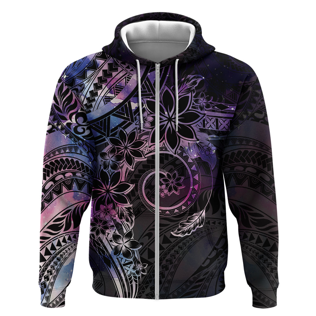 Polynesian Sunset Plumeria Zip Hoodie Galaxy Polynesian Tattoo LT05 Zip Hoodie Galaxy - Polynesian Pride