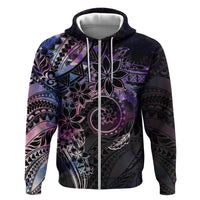 Polynesian Sunset Plumeria Zip Hoodie Galaxy Polynesian Tattoo LT05 Zip Hoodie Galaxy - Polynesian Pride