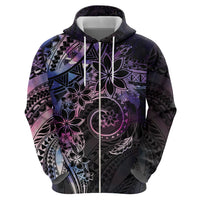 Polynesian Sunset Plumeria Zip Hoodie Galaxy Polynesian Tattoo LT05 - Polynesian Pride