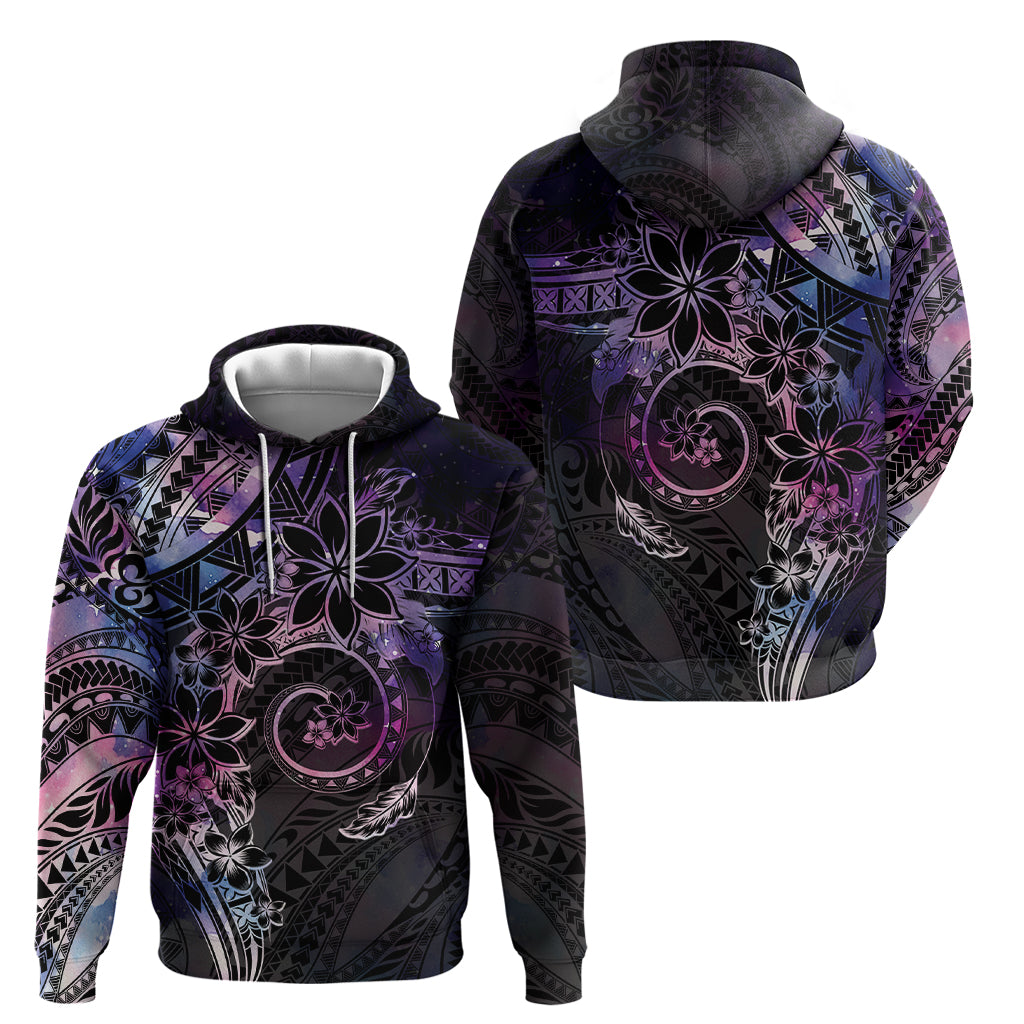 Polynesian Sunset Plumeria Zip Hoodie Galaxy Polynesian Tattoo LT05 - Polynesian Pride
