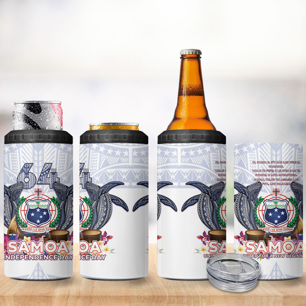 Samoa Independence Day 4 in 1 Can Cooler Tumbler Samoa United For A New Beginning