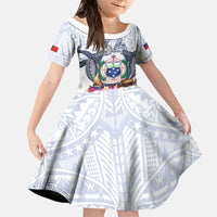 Samoa Independence Day Family Matching Off The Shoulder Long Sleeve Dress and Hawaiian Shirt Samoa United For A New Beginning