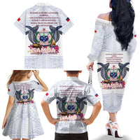 Samoa Independence Day Family Matching Off The Shoulder Long Sleeve Dress and Hawaiian Shirt Samoa United For A New Beginning