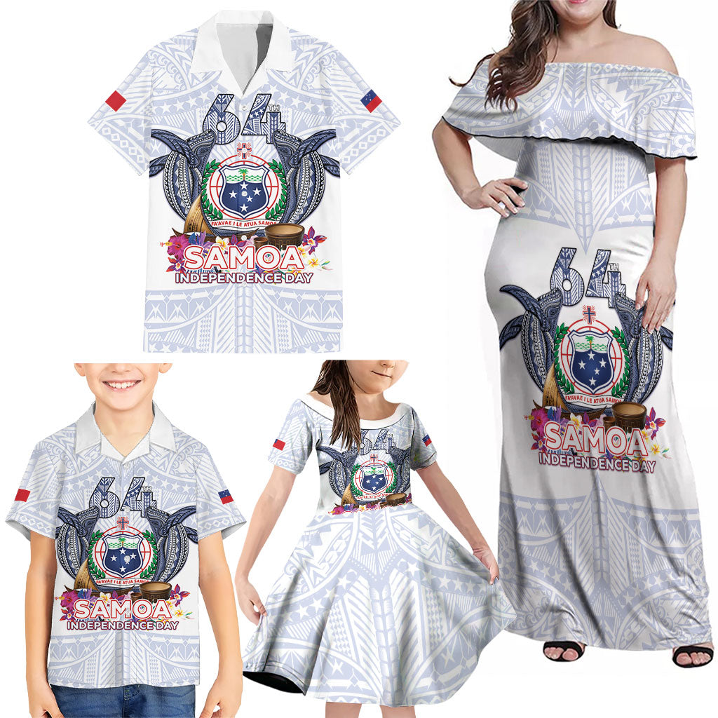 Samoa Independence Day Family Matching Off Shoulder Maxi Dress and Hawaiian Shirt Samoa United For A New Beginning