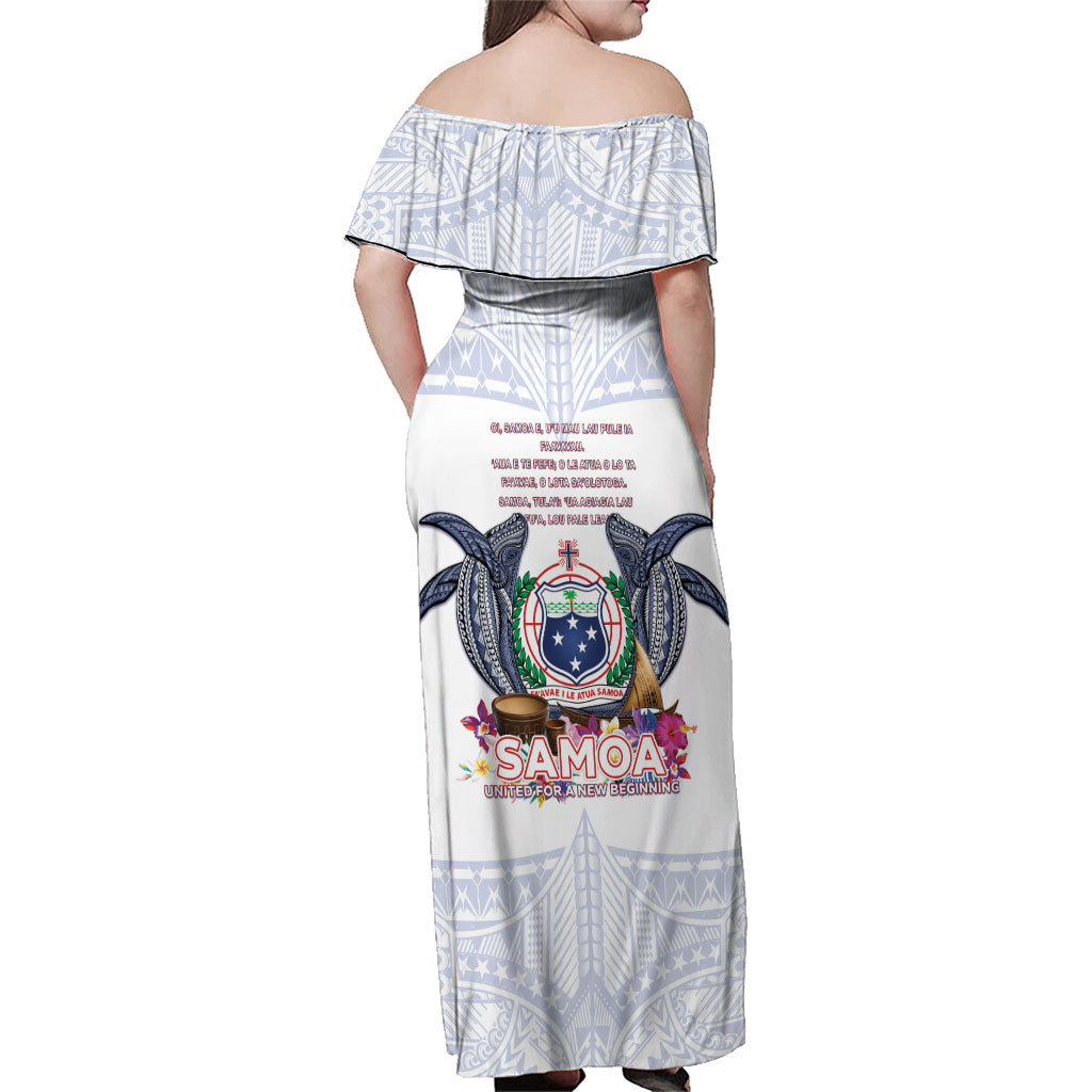 Samoa Independence Day Family Matching Off Shoulder Maxi Dress and Hawaiian Shirt Samoa United For A New Beginning