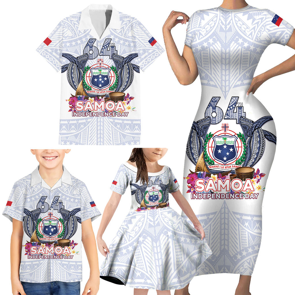 Samoa Independence Day Family Matching Short Sleeve Bodycon Dress and Hawaiian Shirt Samoa United For A New Beginning