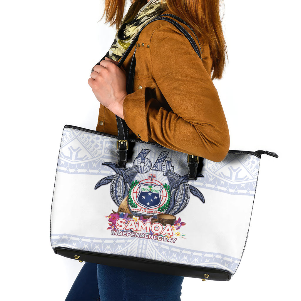 Samoa Independence Day Leather Tote Bag Samoa United For A New Beginning