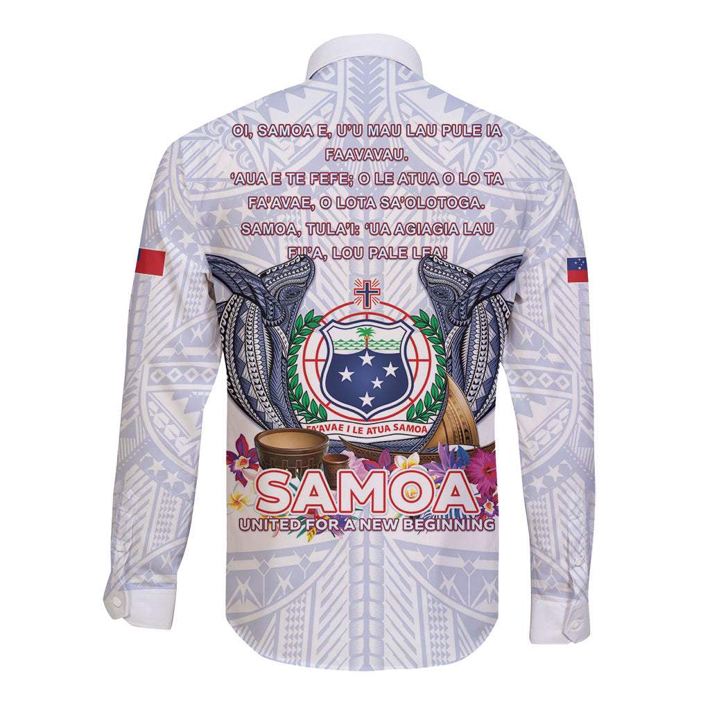 Samoa Independence Day Long Sleeve Button Shirt Samoa United For A New Beginning