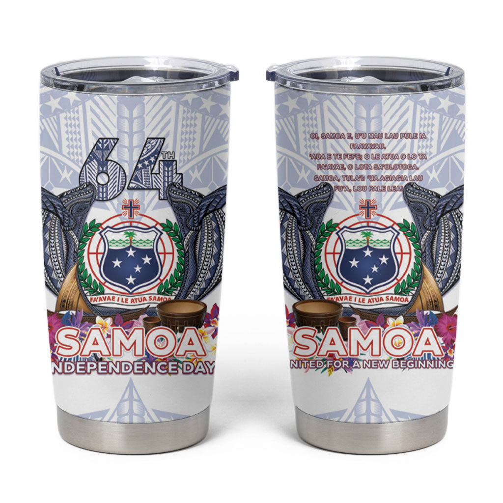 Samoa Independence Day Tumbler Cup Samoa United For A New Beginning LT05 White - Polynesian Pride
