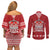 Tonga King Tupou VI Day Couples Matching Off Shoulder Short Dress and Long Sleeve Button Shirt Traditional Tongan Kupesi Pattern