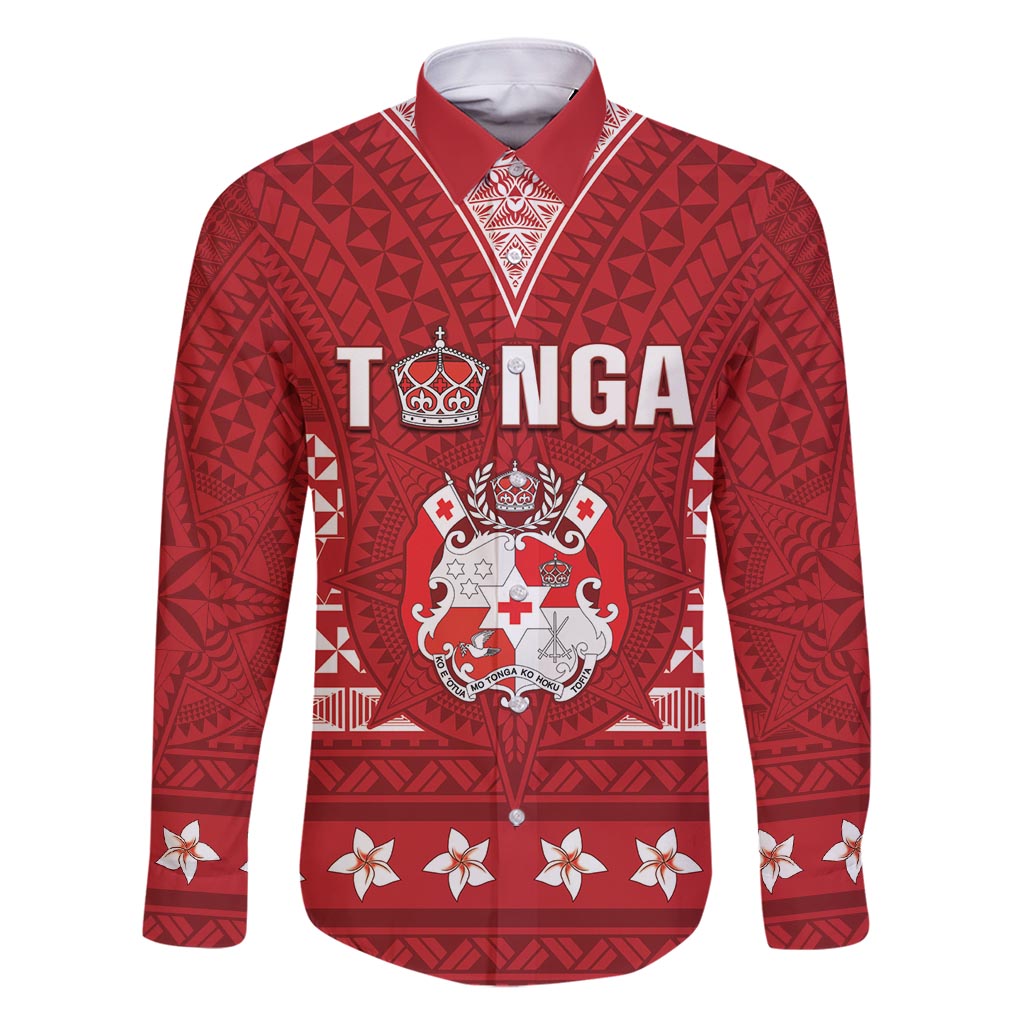Tonga King Tupou VI Day Family Matching Long Sleeve Bodycon Dress and Hawaiian Shirt Traditional Tongan Kupesi Pattern