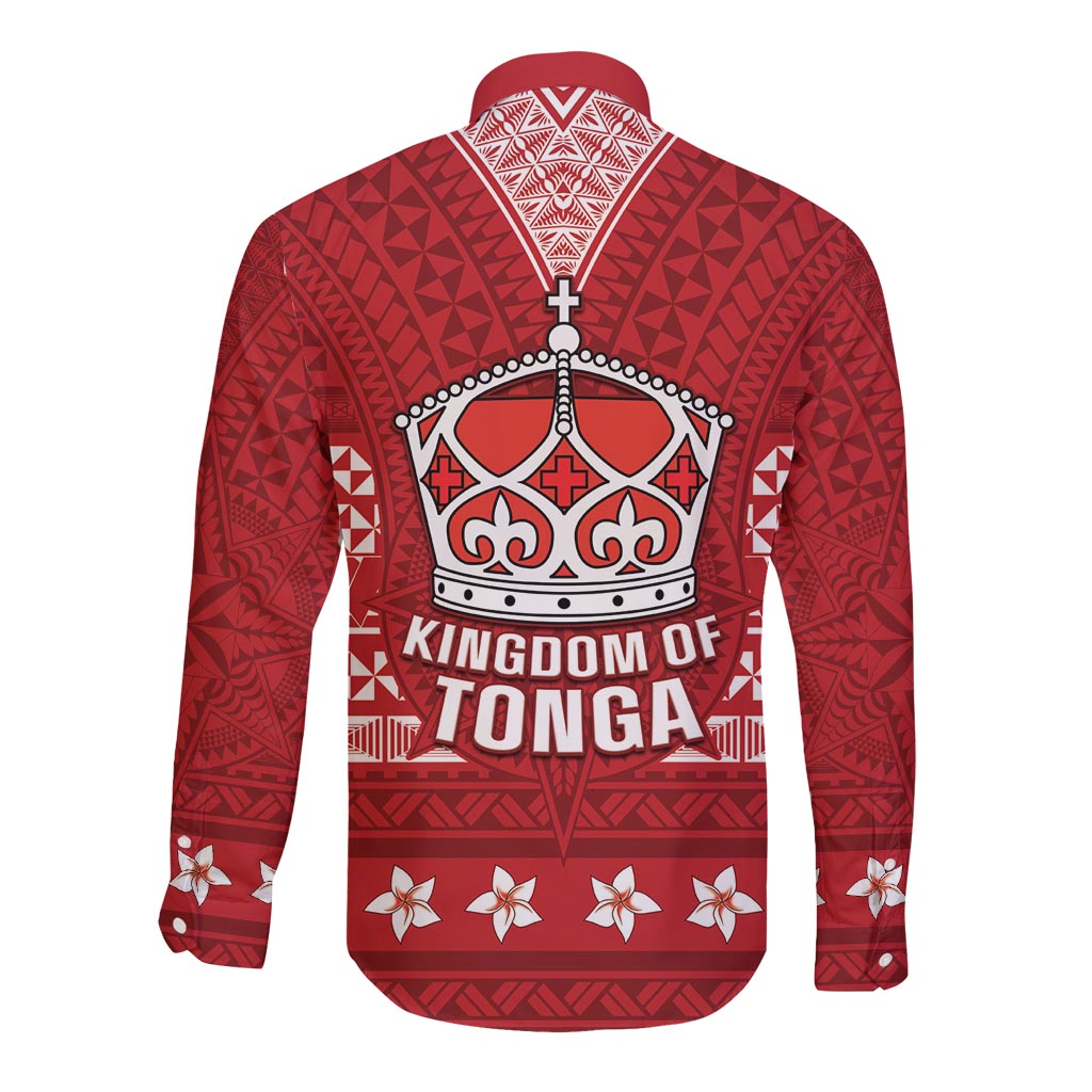 Tonga King Tupou VI Day Long Sleeve Button Shirt Traditional Tongan Kupesi Pattern LT05 - Polynesian Pride