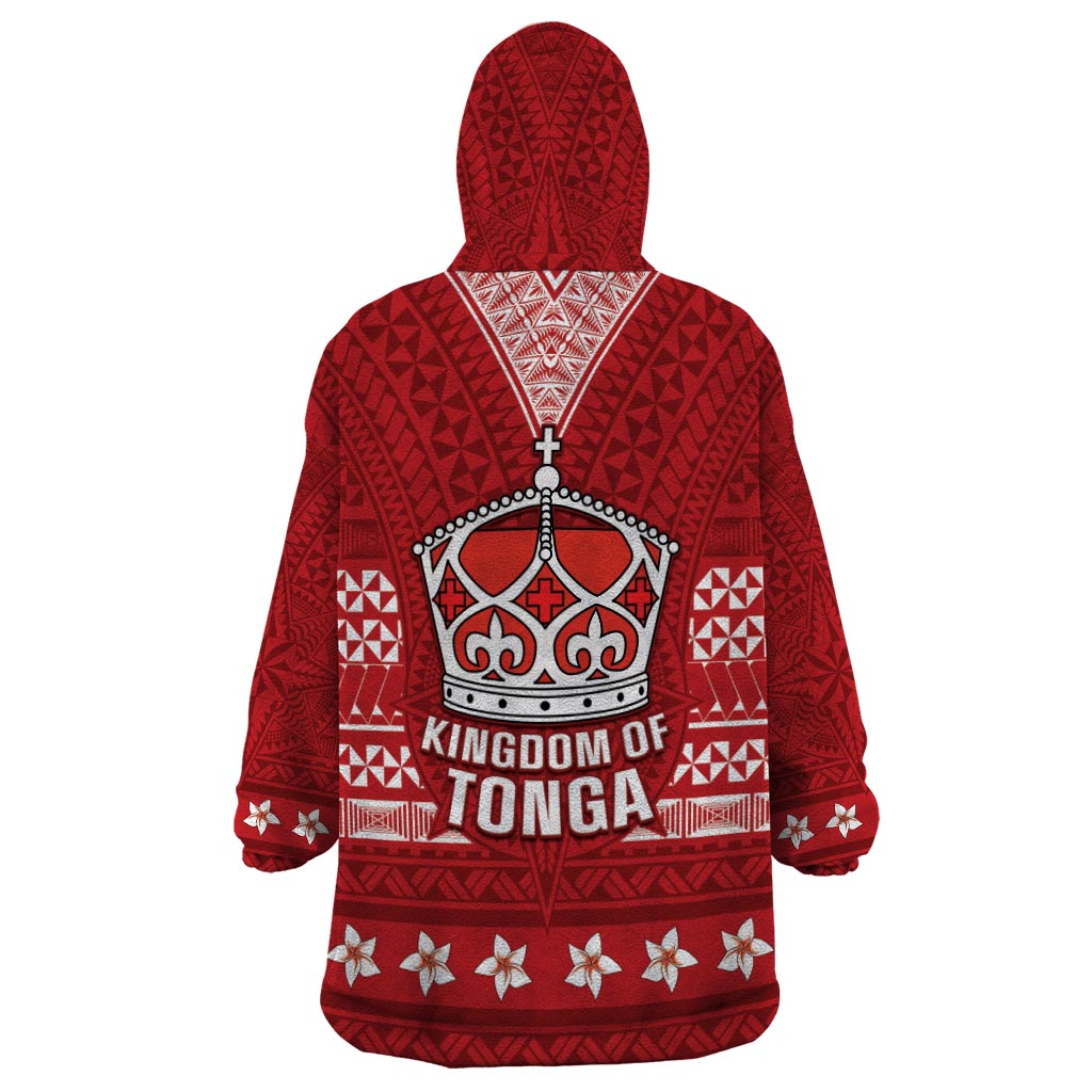 Tonga King Tupou VI Day Wearable Blanket Hoodie Traditional Tongan Kupesi Pattern