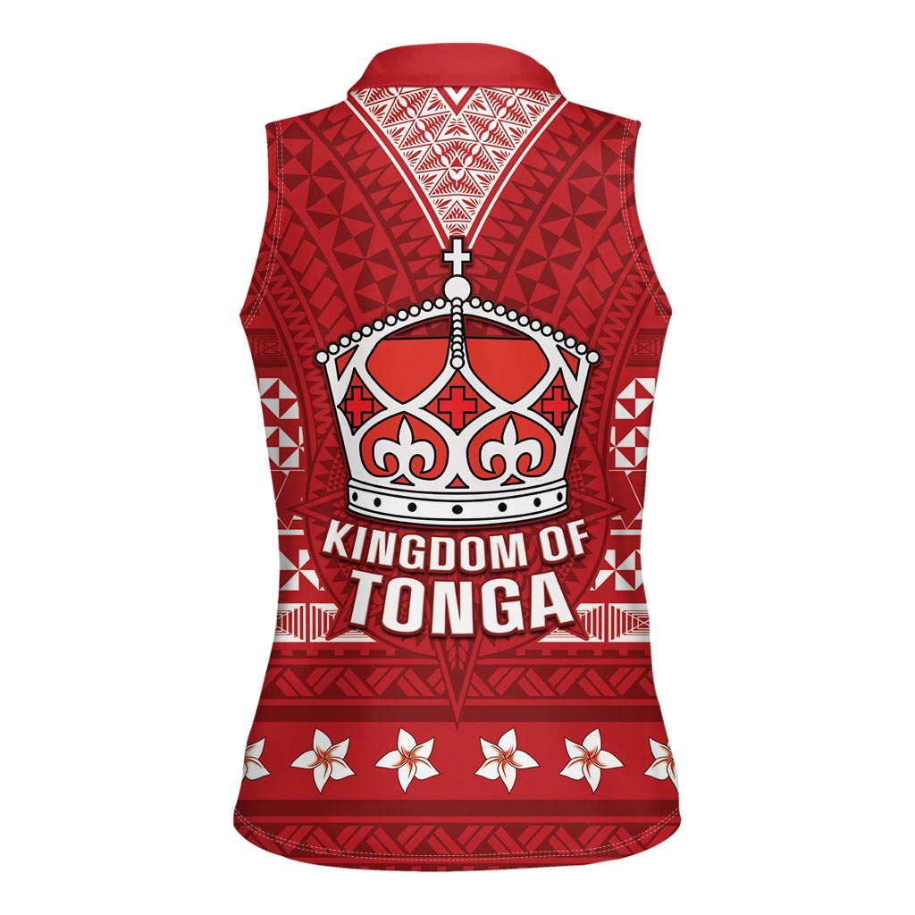 Tonga King Tupou VI Day Women Sleeveless Polo Shirt Traditional Tongan Kupesi Pattern