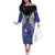 Custom Fiji Drua Family Matching Off The Shoulder Long Sleeve Dress and Hawaiian Shirt Fijian Tapa Pattern
