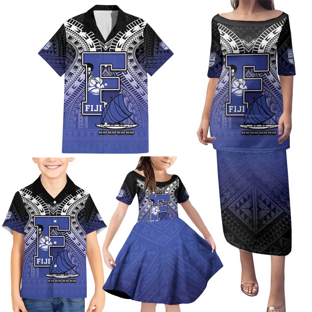 Custom Fiji Drua Family Matching Puletasi and Hawaiian Shirt Fijian Tapa Pattern