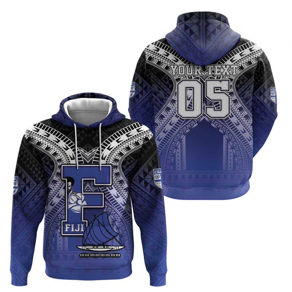 Custom Fiji Drua Hoodie Fijian Tapa Pattern