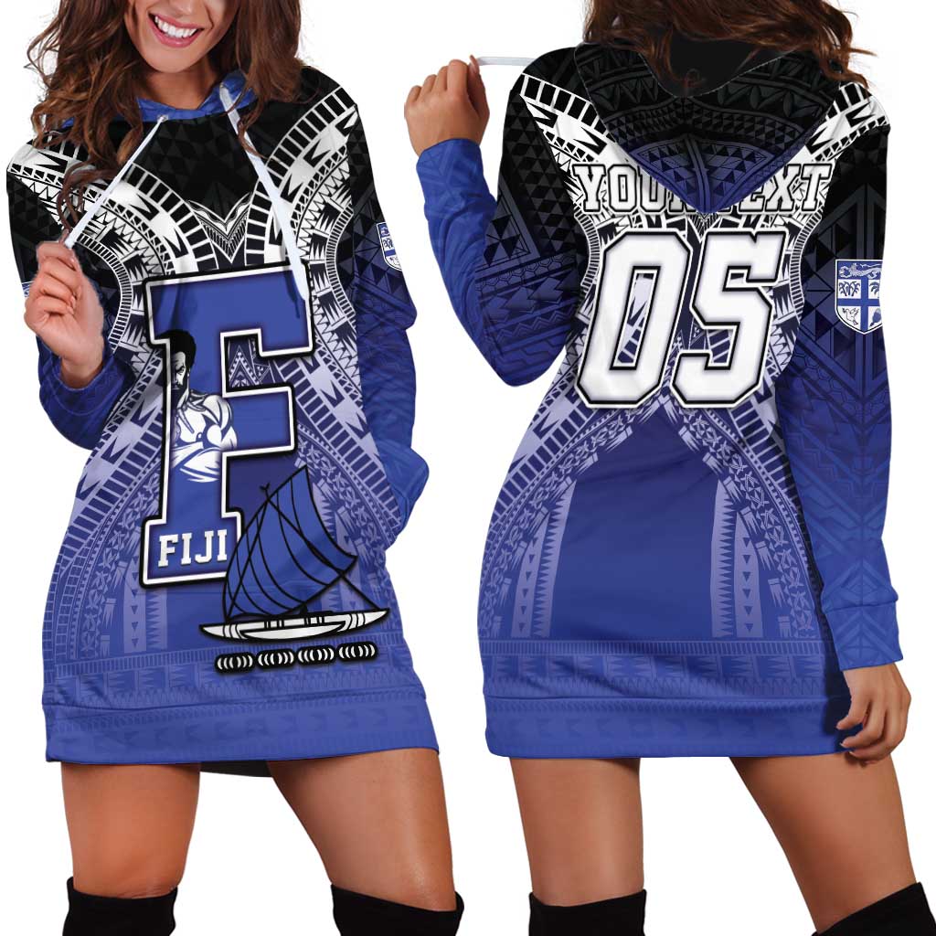 Custom Fiji Drua Hoodie Dress Fijian Tapa Pattern LT05 - Polynesian Pride