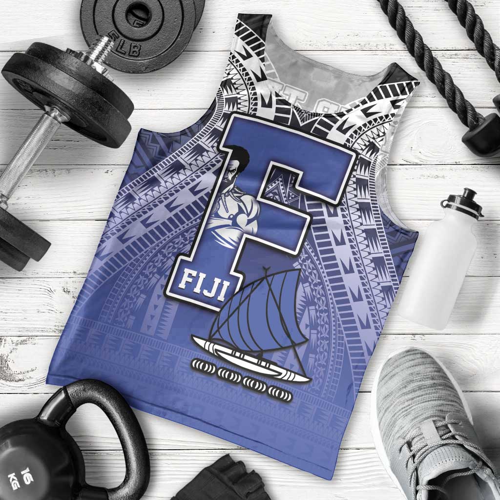 Custom Fiji Drua Men Tank Top Fijian Tapa Pattern