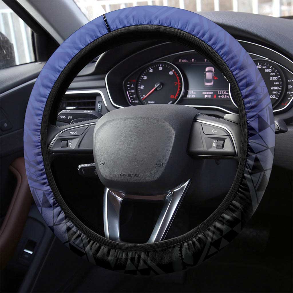 Fiji Drua Steering Wheel Cover Fijian Tapa Pattern LT05 - Polynesian Pride