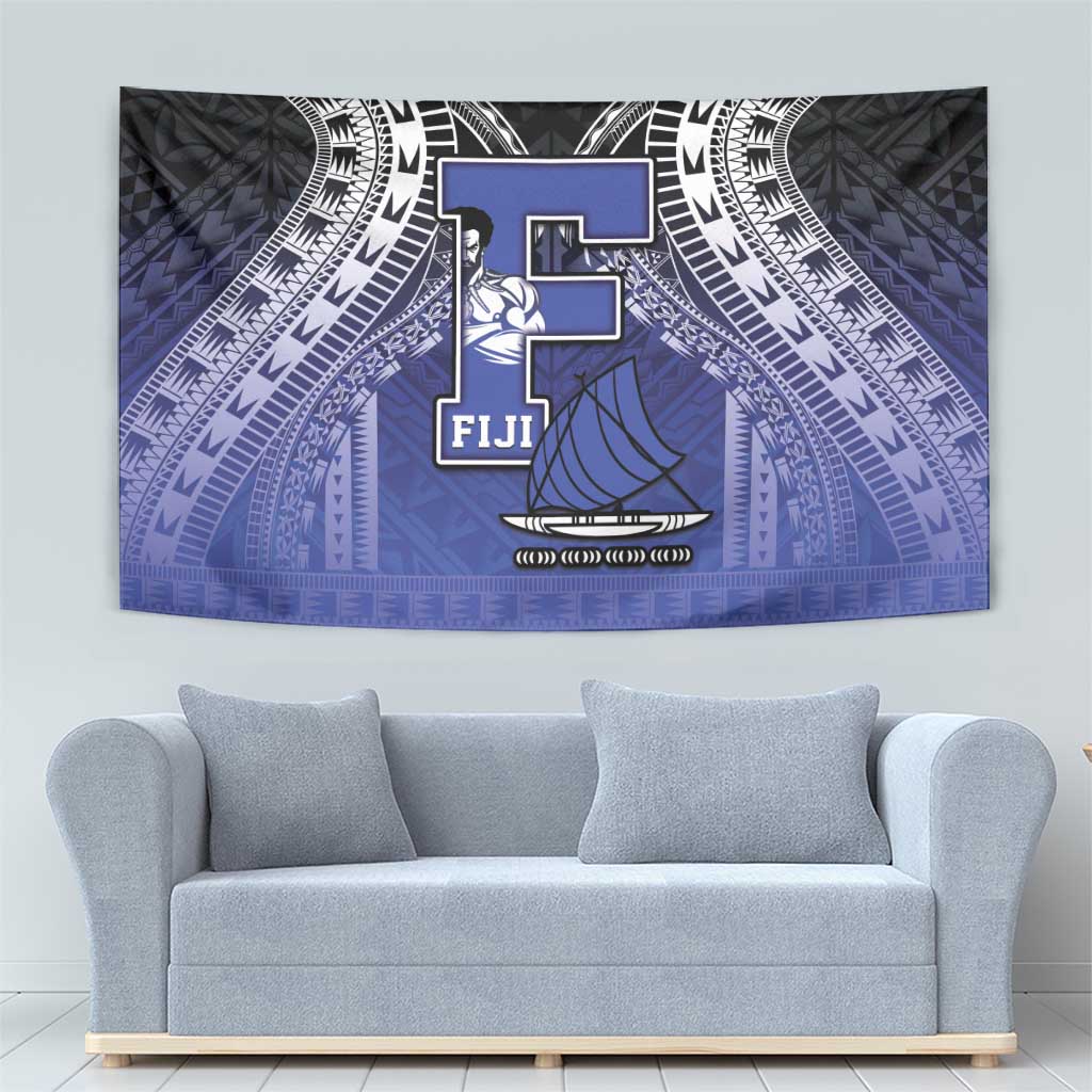 Fiji Drua Tapestry Fijian Tapa Pattern