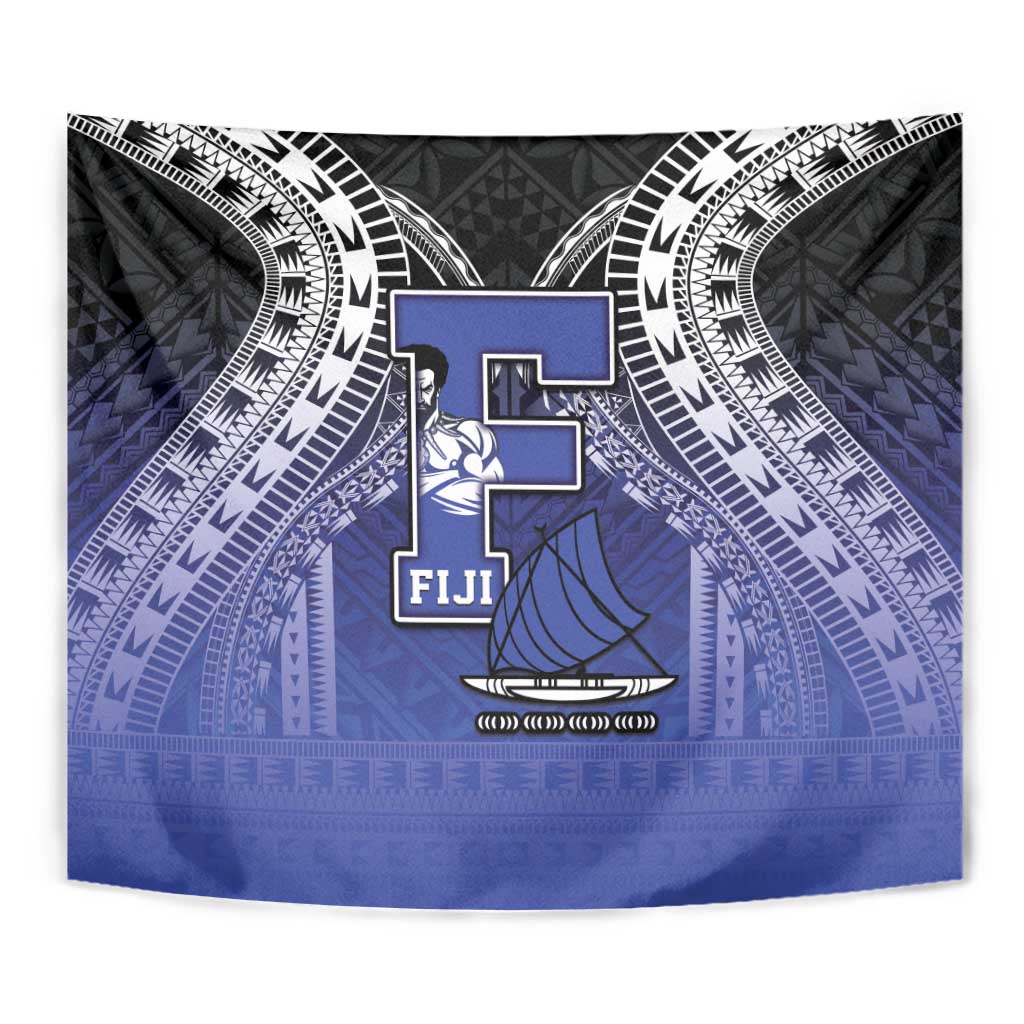 Fiji Drua Tapestry Fijian Tapa Pattern