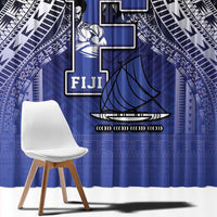 Fiji Drua Window Curtain Fijian Tapa Pattern