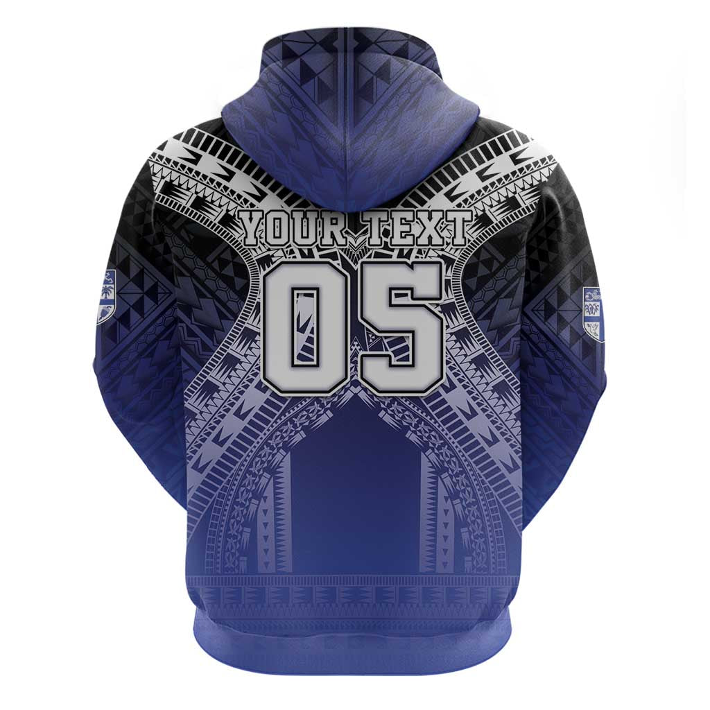 Custom Fiji Drua Zip Hoodie Fijian Tapa Pattern