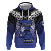 Custom Fiji Drua Zip Hoodie Fijian Tapa Pattern