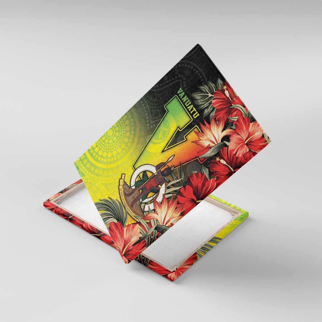 Aboriginal Dot Art Vanuatu Canvas Wall Art Tropical Flowers