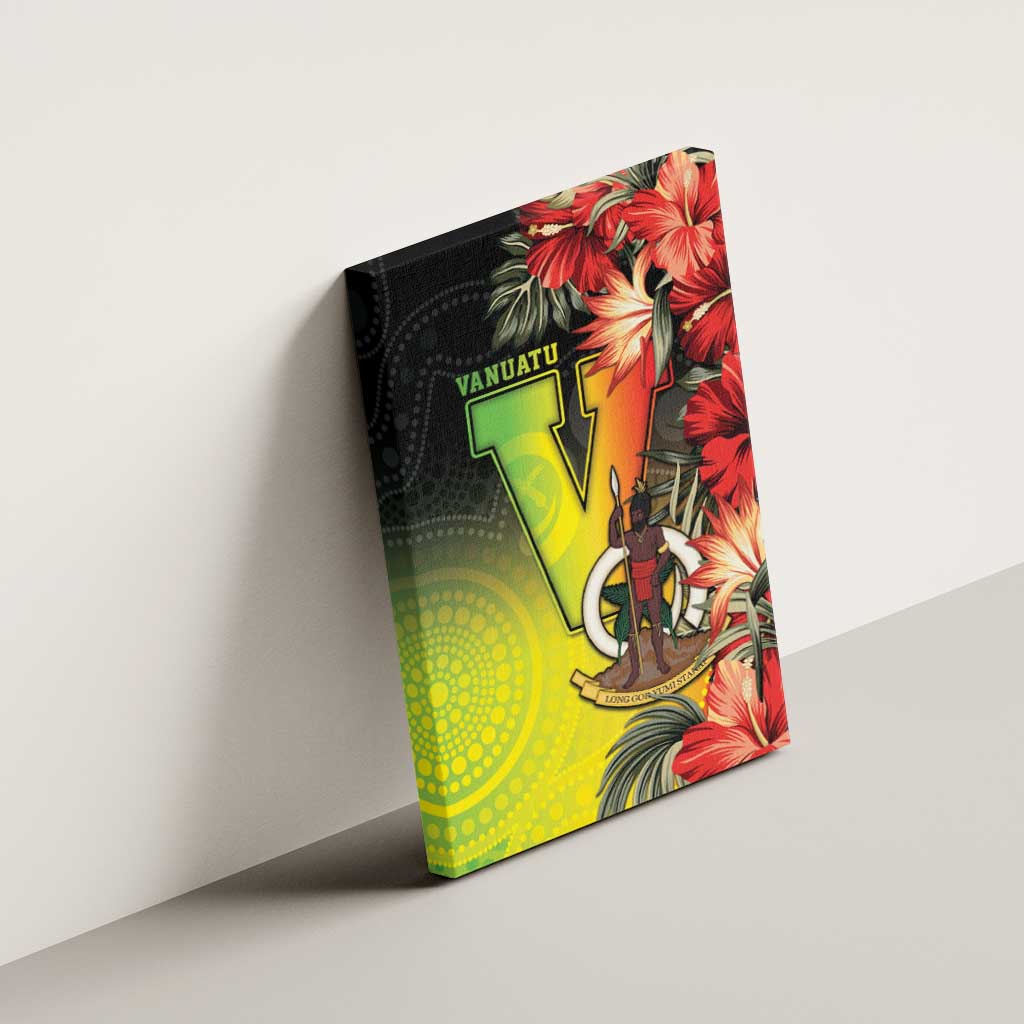 Aboriginal Dot Art Vanuatu Canvas Wall Art Tropical Flowers