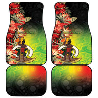 Aboriginal Dot Art Vanuatu Car Mats Tropical Flowers