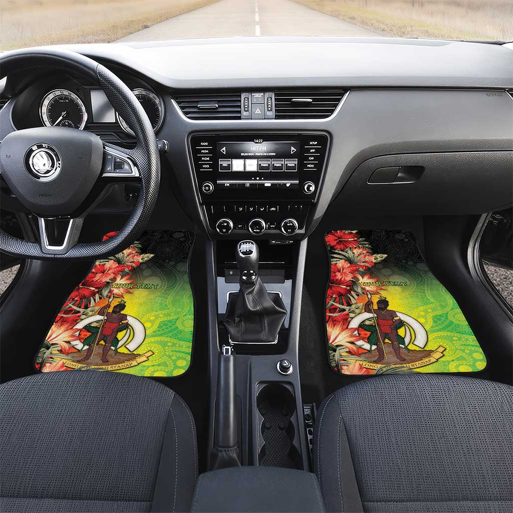Aboriginal Dot Art Vanuatu Car Mats Tropical Flowers