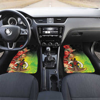 Aboriginal Dot Art Vanuatu Car Mats Tropical Flowers