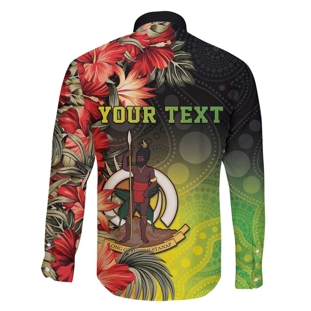 Aboriginal Dot Art Vanuatu Personalised Family Matching Off Shoulder Maxi Dress and Hawaiian Shirt Tropical Flowers