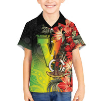 Aboriginal Dot Art Vanuatu Personalised Family Matching Off Shoulder Maxi Dress and Hawaiian Shirt Tropical Flowers