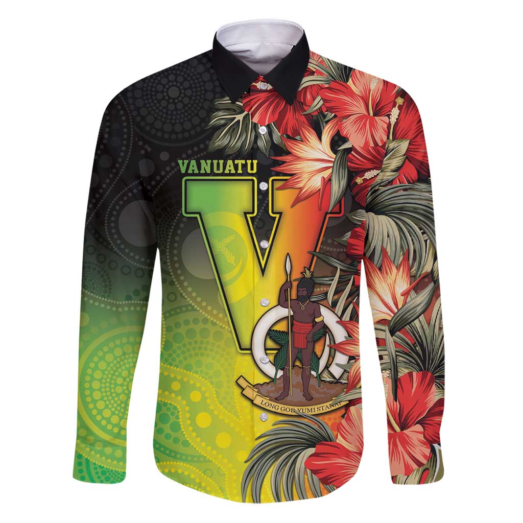 Aboriginal Dot Art Vanuatu Personalised Family Matching Puletasi and Hawaiian Shirt Tropical Flowers