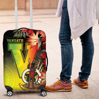 Aboriginal Dot Art Vanuatu Luggage Cover Tropical Flowers